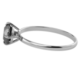TZ Classic Silver 4-Prong Solitaire Ring with Natural Black Onyx