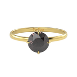 TZ Classic 4-Prong Solitaire Ring with Natural Black Onyx