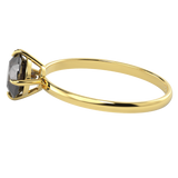 TZ Classic 4-Prong Solitaire Ring with Natural Black Onyx