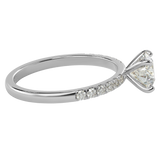 TZ Classic Pavé 4-Prong Solitaire Ring with Natural Diamond
