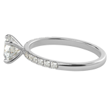 TZ Classic Pavé 4-Prong Solitaire Ring with Natural Diamond