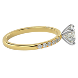 TZ Classic Pavé 4-Prong Solitaire Ring with Natural Diamond