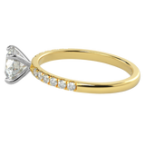 TZ Classic Pavé 4-Prong Solitaire Ring with Natural Diamond