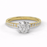 TZ Classic Pavé 4-Prong Solitaire Ring with Natural Diamond
