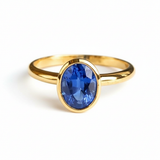 TZ Grace with Natural Blue Sapphire in Yellow Gold