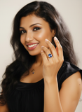 TZ Grace with Natural Blue Sapphire in Yellow Gold