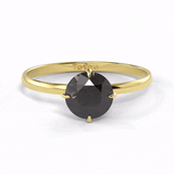 TZ Classic 4-Prong Solitaire Ring with Natural Black Onyx